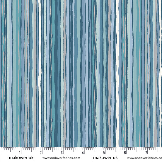 Makower UK  - Foxwood - Stripe in Blue