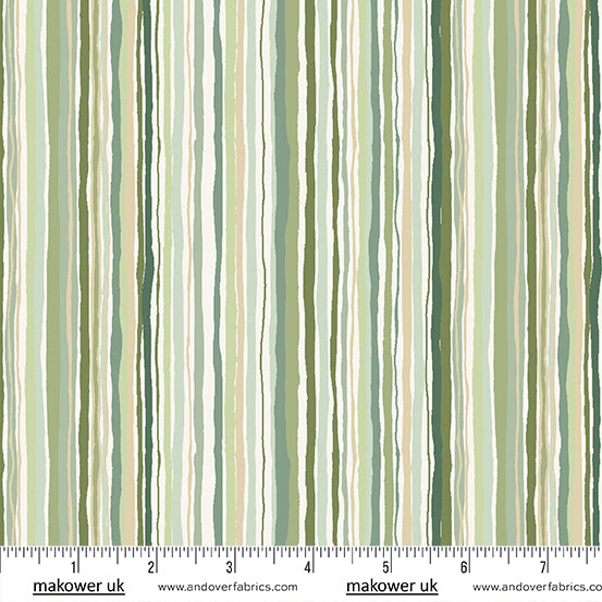 Makower UK  - Foxwood - Stripe in Green