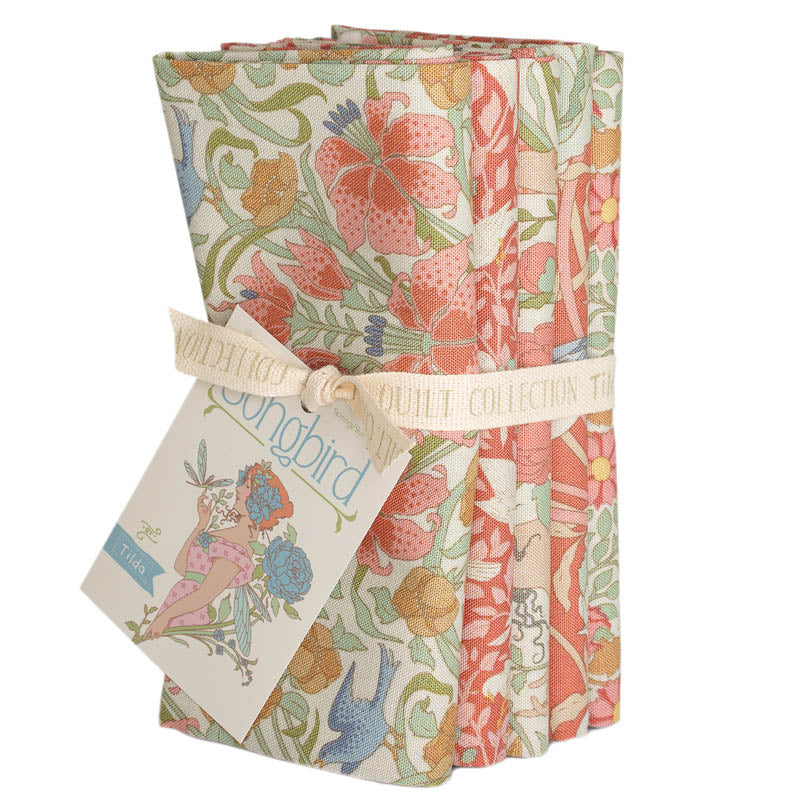 **PRE-ORDER**  Tilda - Songbird - Coral Fabric Bundle