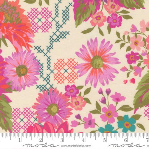 Moda Fabrics - Parlor - Happy Blooms Cream 1196011