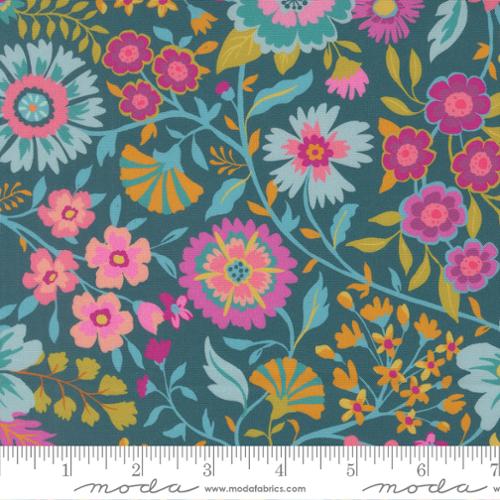 Moda Fabrics - Parlor - Wild and Free Peacock 1196116
