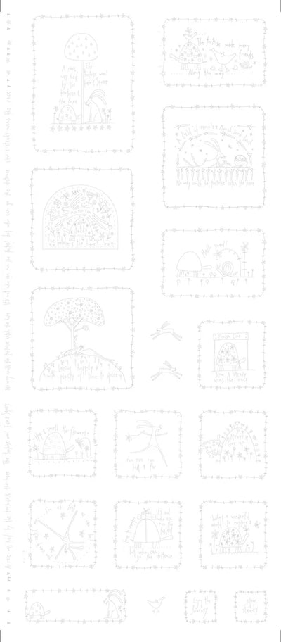 Devonstone Collection - Hatched & Patched - Slow & Steady Stitchery Panel - DV7441
