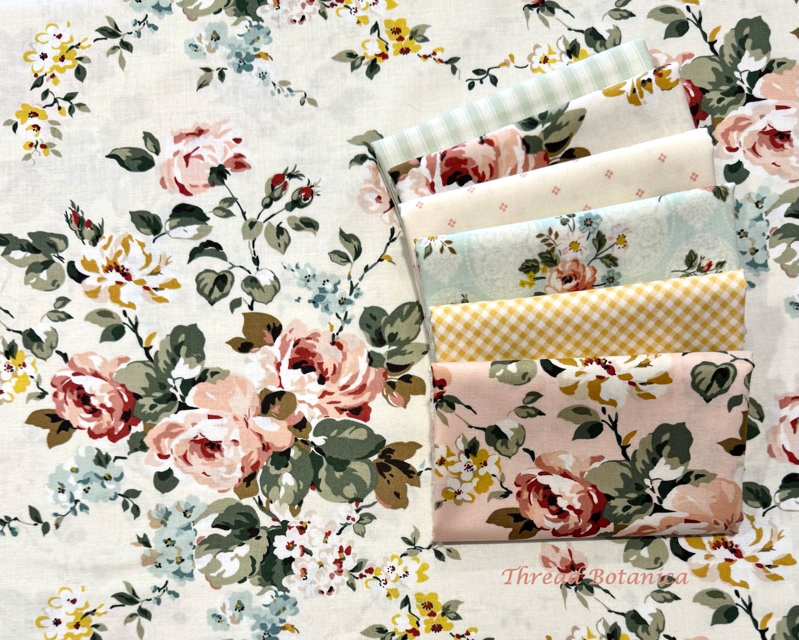 Riley Blake Designs - Rose & Violet's Bouquet Des Fleurs - Fabric Bundle (6 fabrics)
