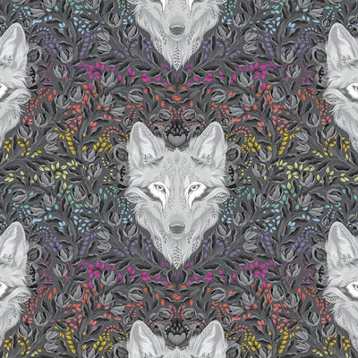 Tula Pink - True Colours Graywork 2025 - Wolf of Pink Street Carbon PWTP256
