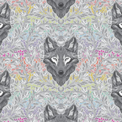 Tula Pink - True Colours Graywork 2025 - Wolf of Pink Street Fog PWTP256