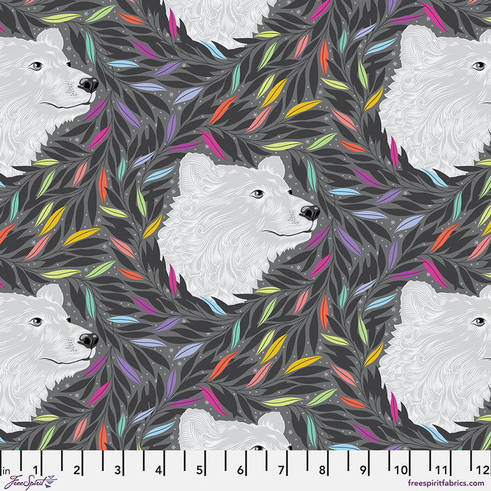 Tula Pink - True Colours Graywork 2025 - Just Bearly Carbon PWTP261