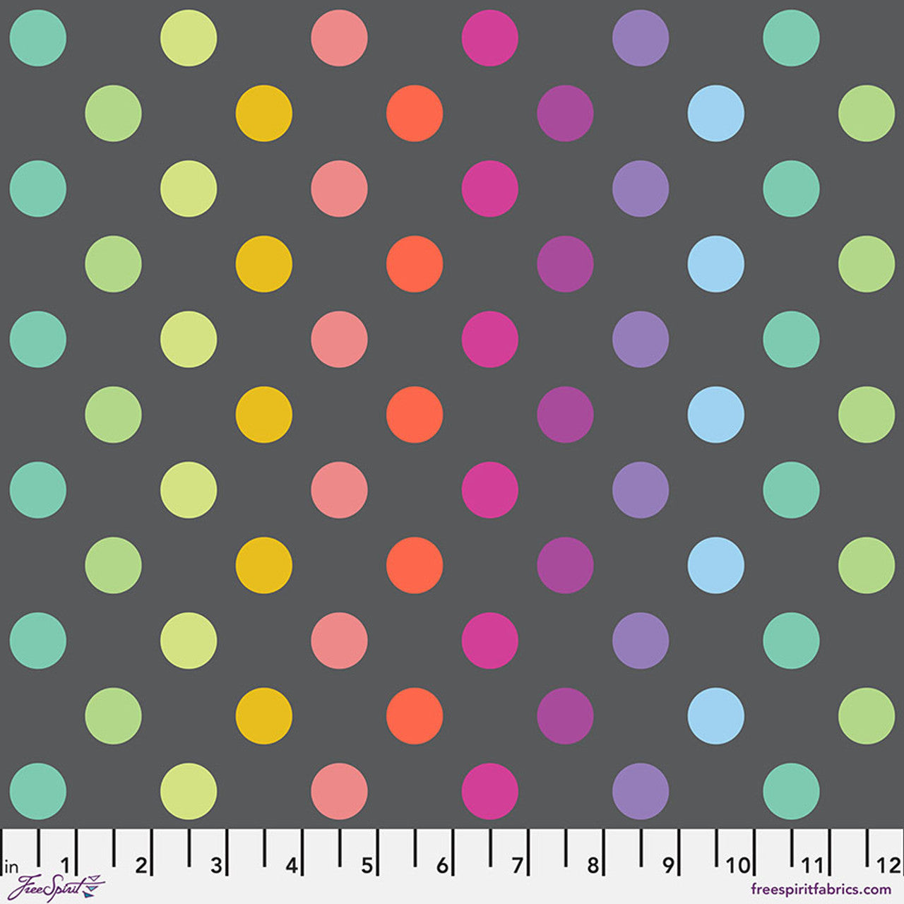 Tula Pink - True Colours Graywork 2025 - Disco Poms Carbon PWTP262