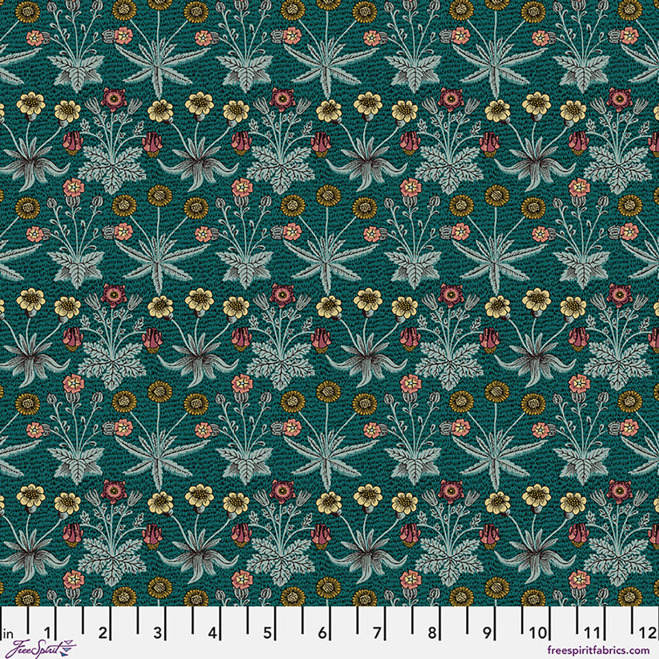 The Original Morris & Co - Lodden - Daisy Fields Teal PWWM152