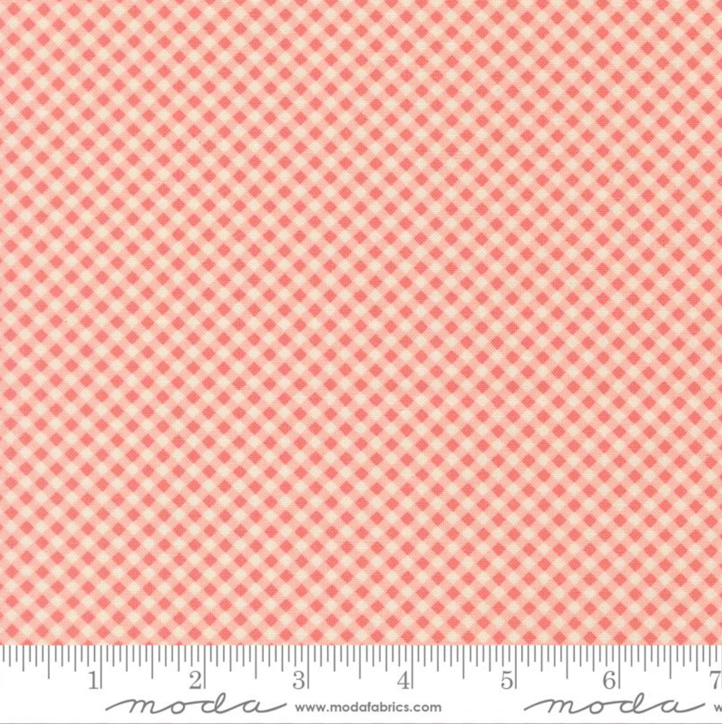 Moda Fabrics - Petals & Polka Dots - Gingham Blush 308811