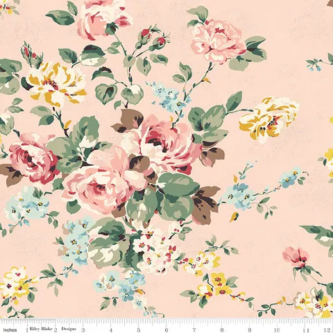 Riley Blake Designs - Rose & Violet's Bouquet Des Fleurs - Main Blush C17290