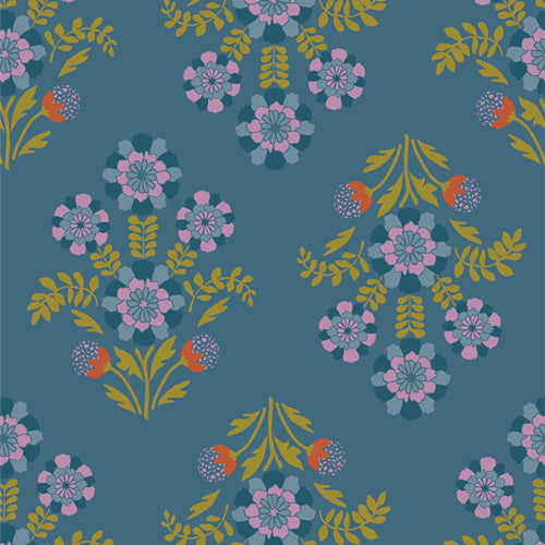 Art Gallery Fabrics - Starling - Bramblebloom Blue STR88914