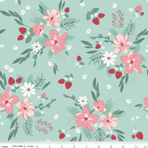 Riley Blake - Berry Market - Floral Songbird C15740-Mint