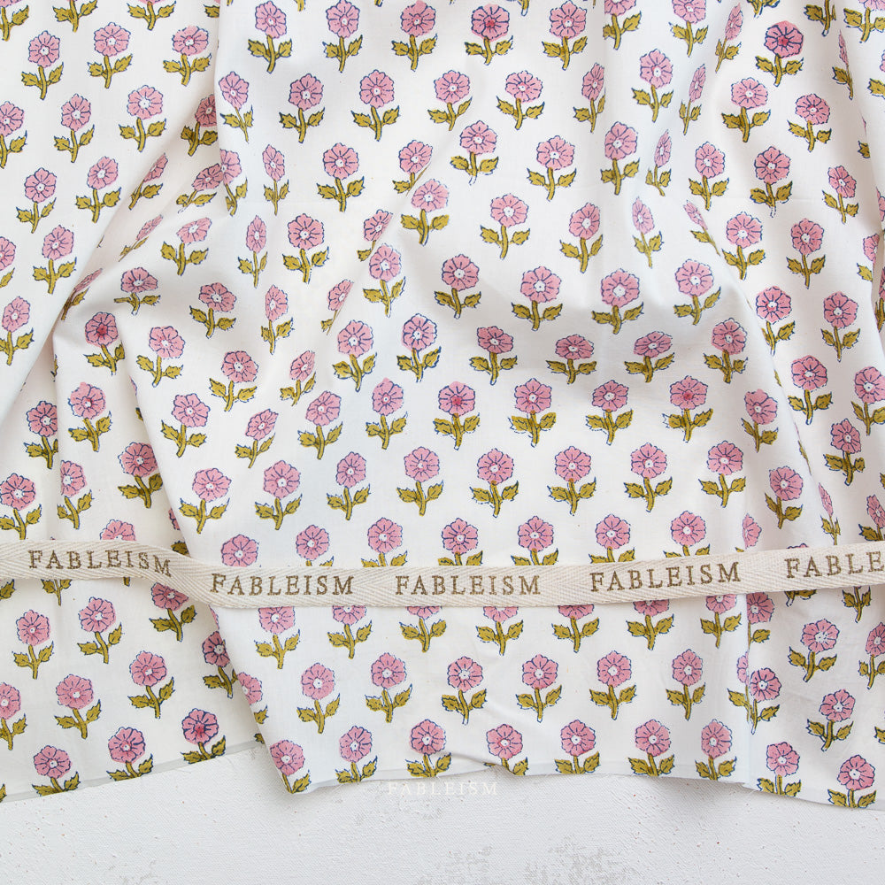 Fableism - Indian Block Prints: Cottage - Flowerling in Pink BPCT-10