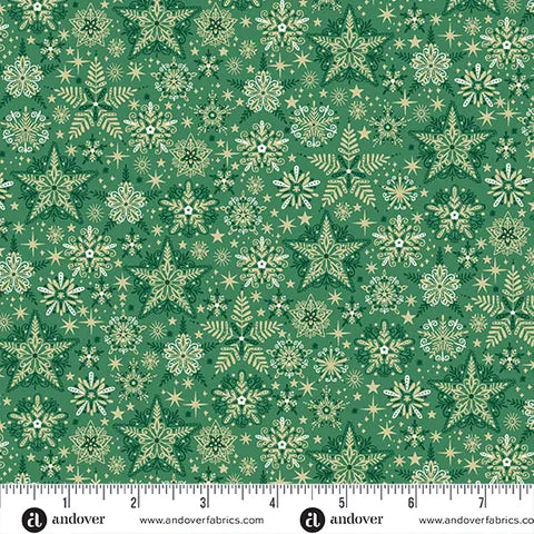 Makower UK  - Good Tidings - Frosty Green 106G
