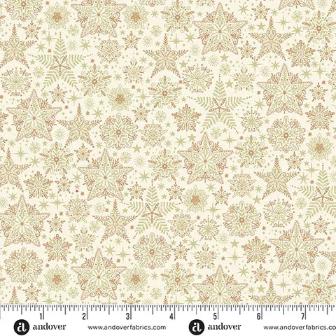 Makower UK  - Good Tidings - Frosty Cream 106Q