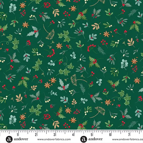 Makower UK  - Good Tidings - Sprig Green 105G