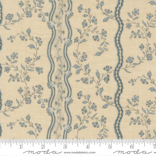 French General - Fleur de Paris - Pearl French Blue Jonquille Stripes Floral 1399313