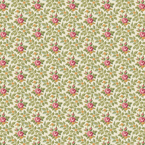 Andover Fabrics - French Mill - Wallpaper Roses in White