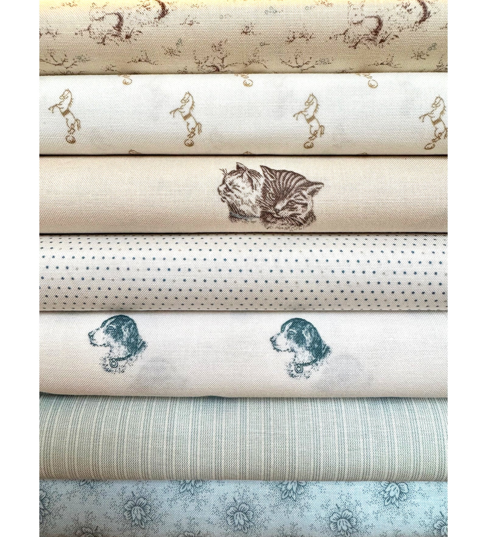 Max & Louise - Hazelmont Farm Shirtings - Blue Bundle (7 fabrics)