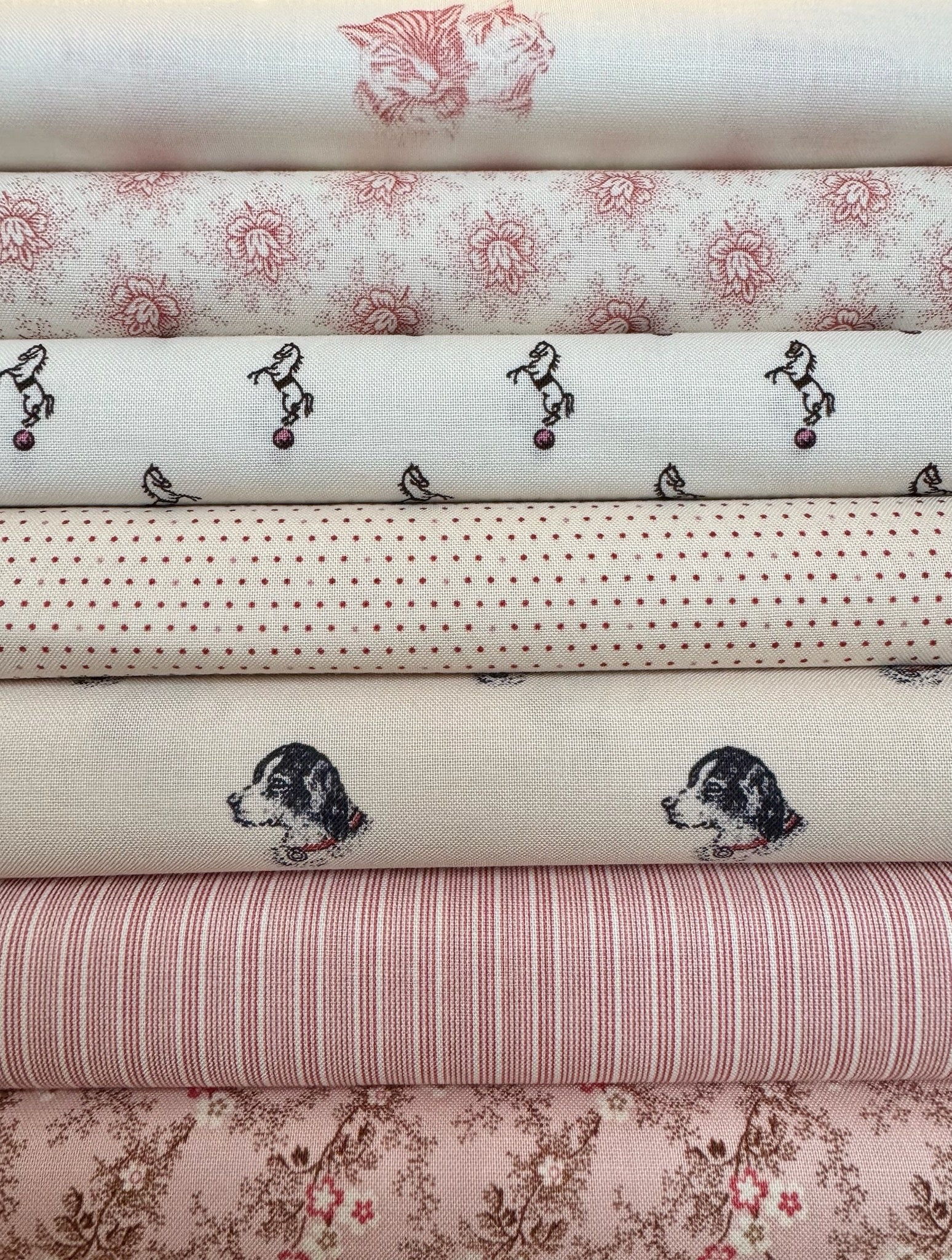 Max & Louise - Hazelmont Farm Shirtings - Rose Bundle (7 fabrics)
