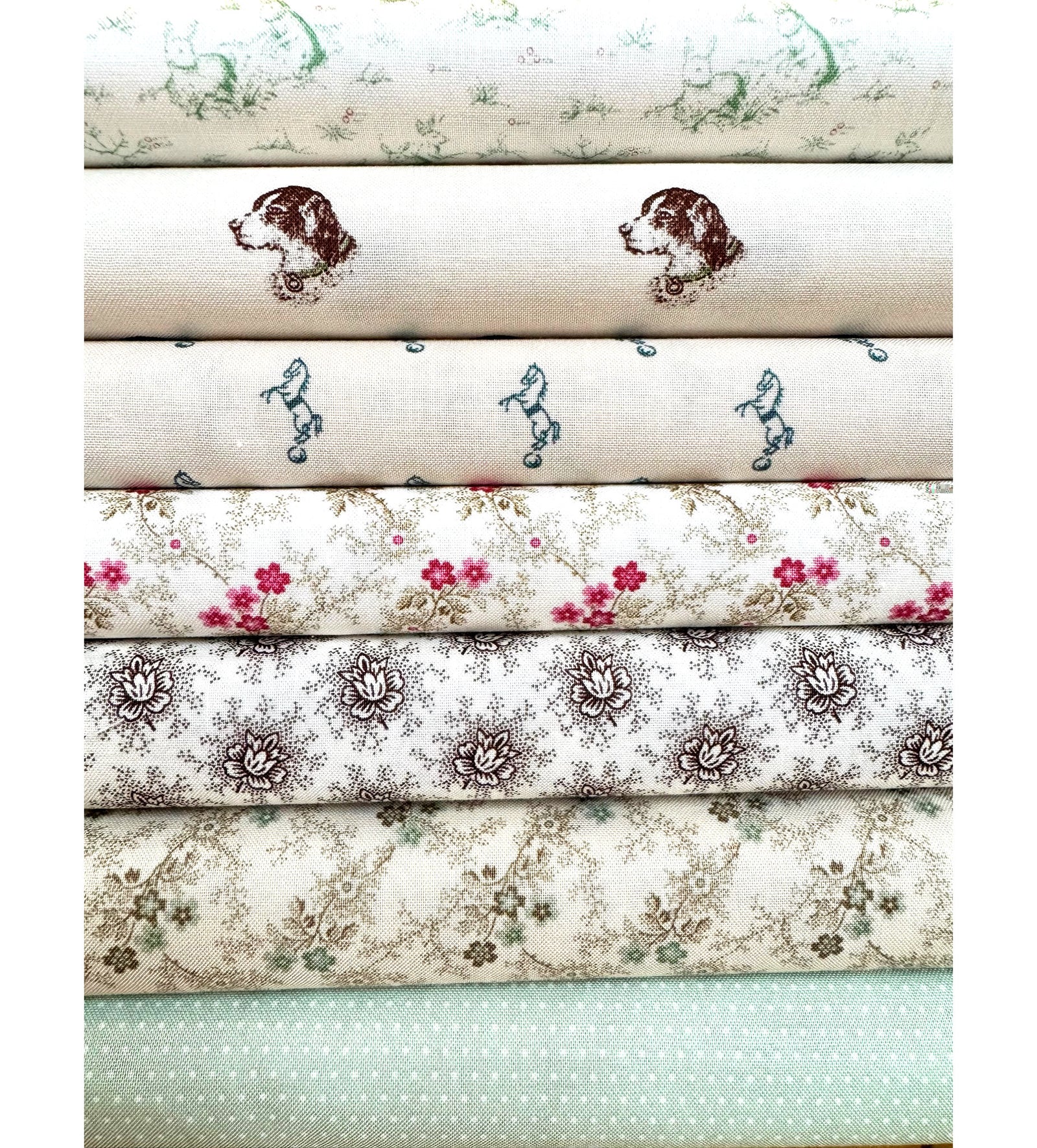 Max & Louise - Hazelmont Farm Shirtings - Green Bundle (7 fabrics)