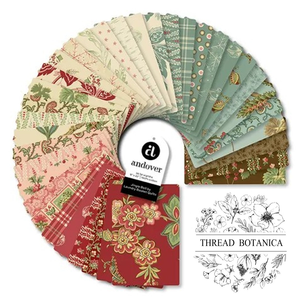 Laundry Basket Quilts - Jingle Bell Full Collection (Fat Eighth Bundle)