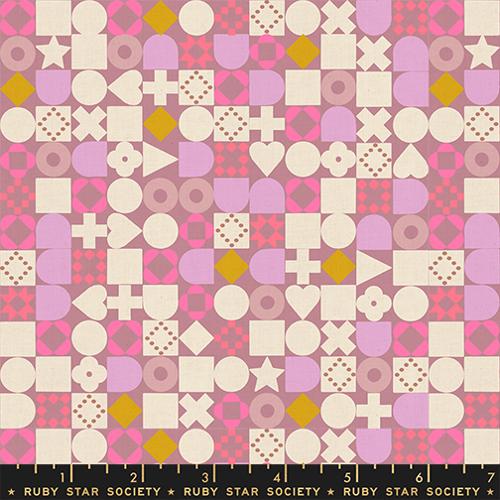 Lofi Linen - Ruby Star Society - Blocked Geometric Lilac RS113419CL
