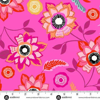 Andover Fabrics - Memories Unfold - Mayflower Hot Pink A1425E