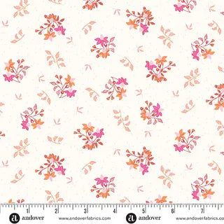 Andover Fabrics - Memories Unfold - Echinacea Off White A1427L