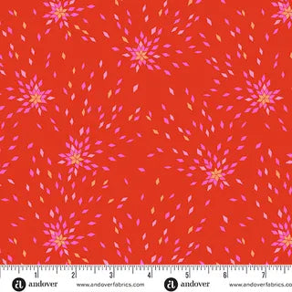 Andover Fabrics - Memories Unfold -  Dandelion Scarlet A1431R