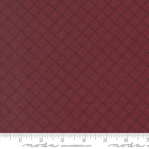 Moda Fabrics - Prairie Gatherings Flannel - Stitched Grid Merlot 4931522