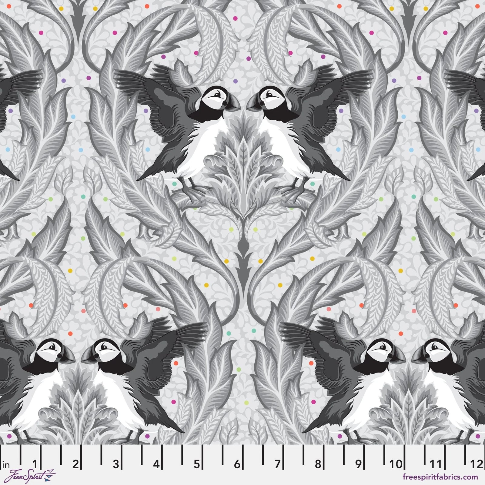 Tula Pink - True Colours Graywork 2025 - Huffin Puffin Whisper PWTP260