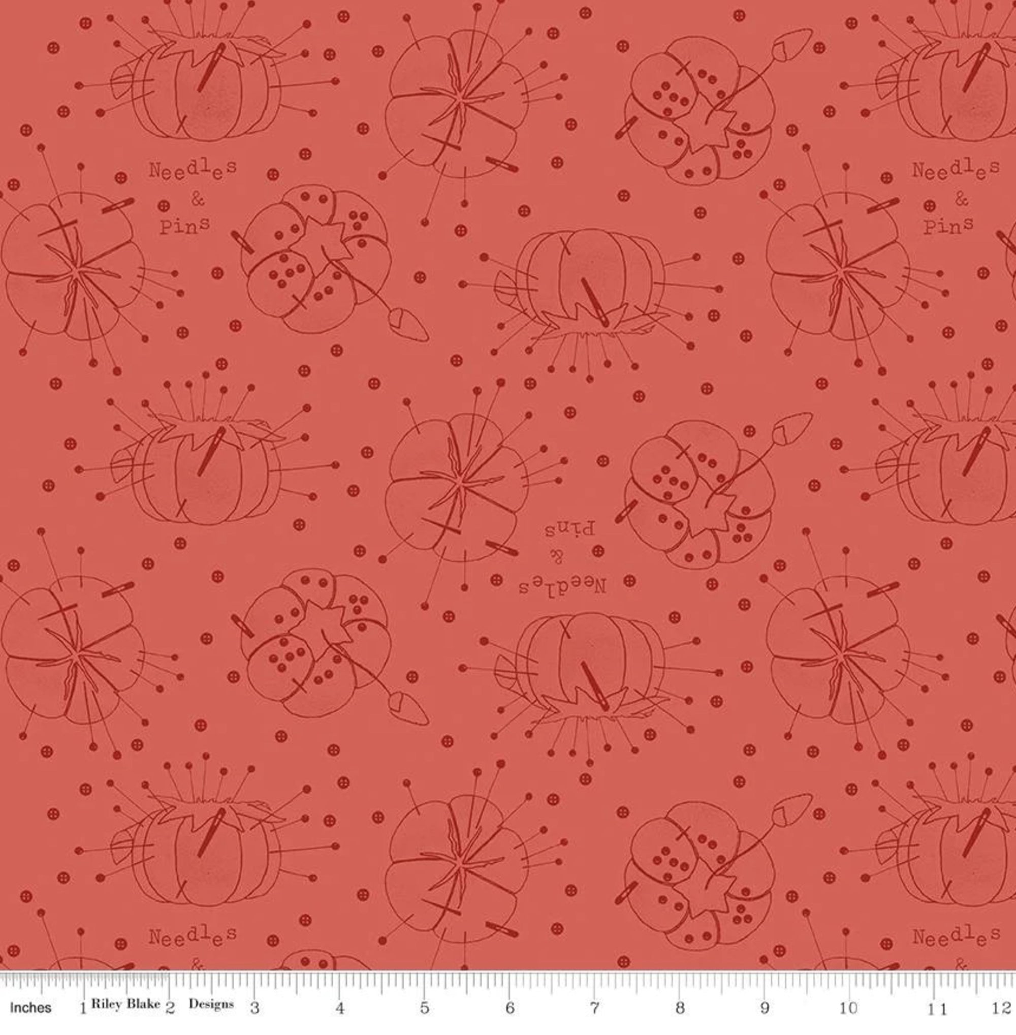 Riley Blake Designs - Best of She Who Sews - Pincushion Linework Red